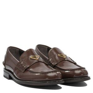 Prada Brushed Leather Loafers 2DB223 Radica Brown – Men’s UK 12